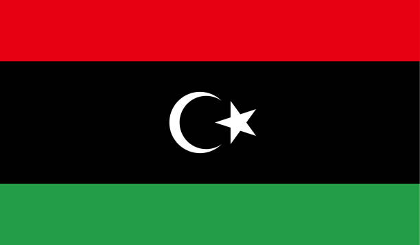 bardzo szczegółowa flaga libii - libia flaga high detail - flaga narodowa libia - wektor flagi libii, eps, wektor - africa backgrounds canvas celebration stock illustrations