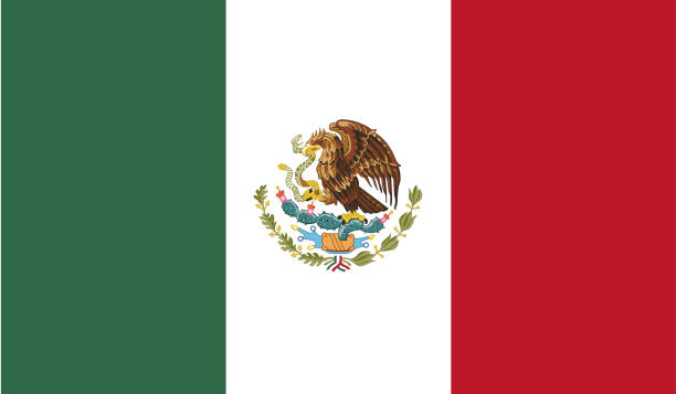ilustraciones, imágenes clip art, dibujos animados e iconos de stock de bandera muy detallada de méxico - bandera de méxico alto detalle - bandera nacional méxico - vector de la bandera de méxico, eps, vector - bandera mexicana