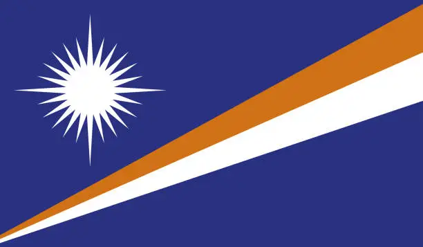 Vector illustration of Highly Detailed Flag Of Marshall Island - Marshall Island Flag High Detail - National flag Marshall Island - Vector of Marshall Island flag, EPS, Vector