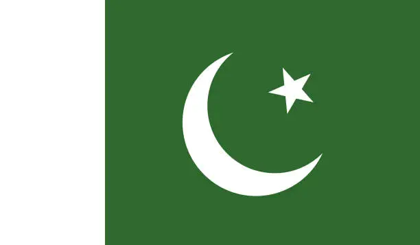 Vector illustration of Highly Detailed Flag Of Pakistan - Pakistan Flag High Detail - National flag Pakistan - Vector of Pakistan flag, EPS, Vector