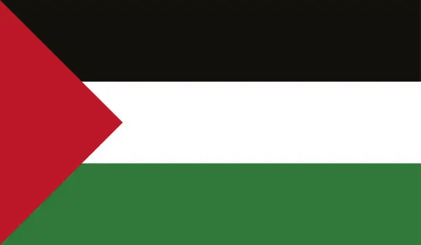 Vector illustration of Highly Detailed Flag Of Palestine - Palestine Flag High Detail - National flag Palestine - Vector of Palestine flag, EPS, Vector