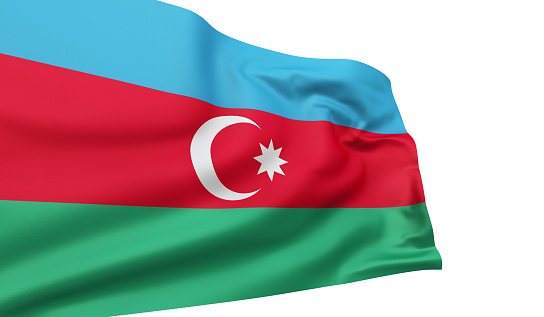 3d render Azerbaijan flag (isolated on white and clipping path)