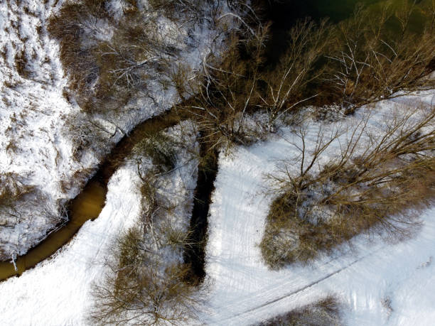 istock A brook  river stream  in Bavaria, aerial view photographed with a 1309103997