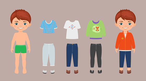 Paper Doll Template Dress Up Cute Boy Character Cartoon Flat Style Stock  Illustration - Download Image Now - iStock