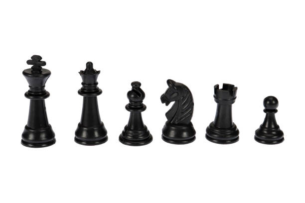 istock Black chess pieces. On a white background, isolated.s 1309105814