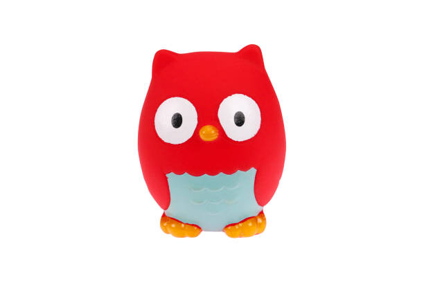 istock Red toy owl. On a white background, isolated. 1309105823