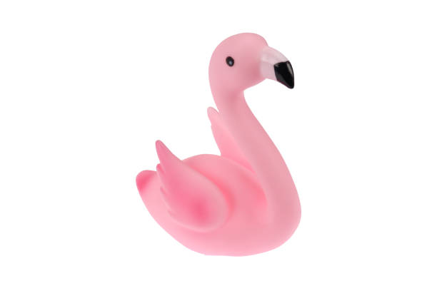 istock Pink toy flamingo. On a white background, isolated. 1309106000