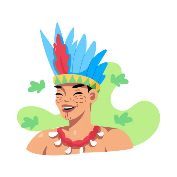 Vector illustration of Indigenous to the Colombian Amazon