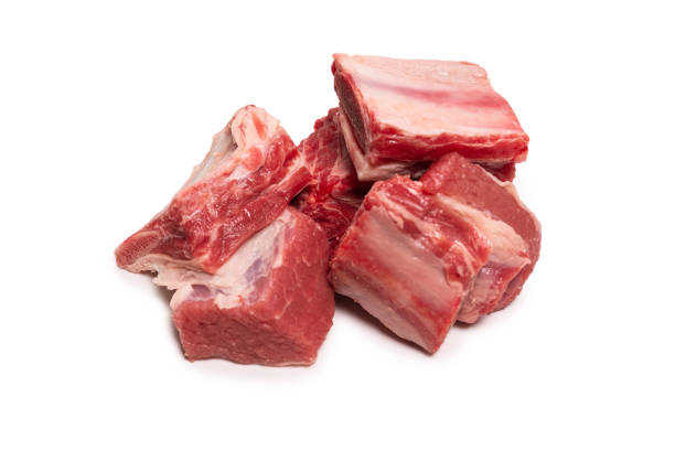 istock Raw beef ribs isolated on white background. 1309107129