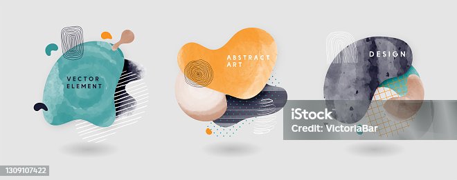 istock Сreative vector minimalist hand painted illustrations for cover design or wall decoration. 1309107422