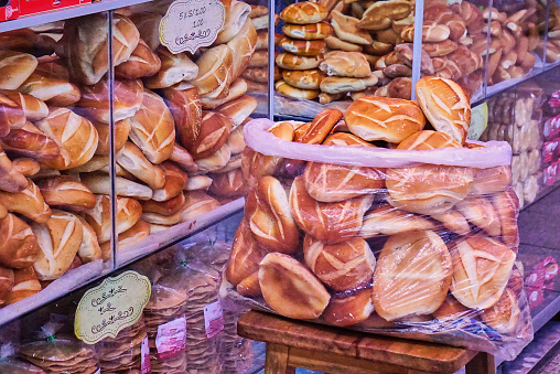 Peruvian bread sold at the traditional market of Arequipa, Peru