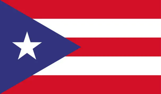 Vector illustration of Highly Detailed Flag Of Puerto Rico - Puerto Rico Flag High Detail - National flag Puerto Rico - Vector of Puerto Rico flag, EPS, Vector