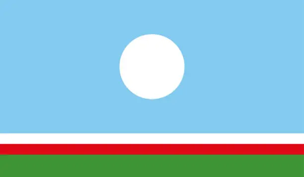 Vector illustration of Highly Detailed Flag Of Sakha Republic - Sakha Republic Flag High Detail - National flag Sakha Republic - Vector of Sakha Republic flag, EPS, Vector