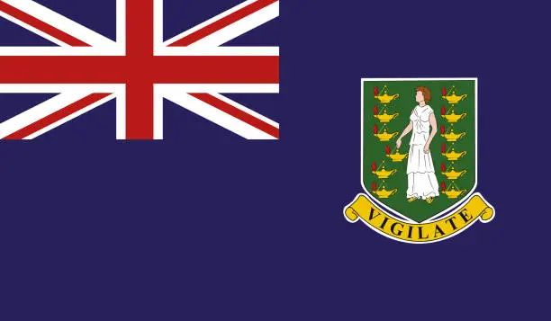 Vector illustration of Highly Detailed Flag Of Virgin island UK - Virgin island UK Flag High Detail - National flag Virgin island UK - Vector of Virgin island UK flag, EPS, Vector