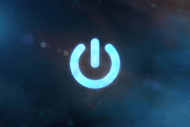 istock Power button in outer space. Elements of this image furnished by NASA. 1309116051