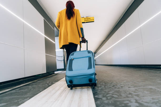 istock Woman at the train station catching the train 1309116069