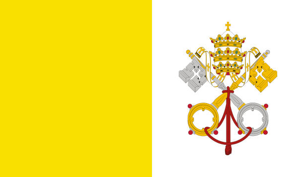 ilustrações, clipart, desenhos animados e ícones de bandeira altamente detalhada da cidade do vaticano santa sé - cidade do vaticano santa sé bandeira alta detalhe - bandeira nacional da cidade do vaticano santa sé - vetor da cidade do vaticano bandeira santa sé, eps, vetor - bandeira da cidade do vaticano