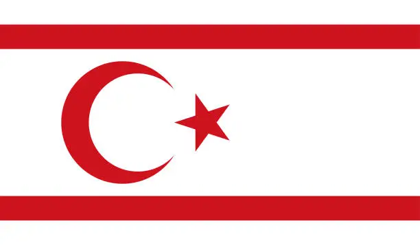 Vector illustration of Highly Detailed Flag Of Turkish Republic of Northern Cyprus - Turkish Republic of Northern Cyprus Flag High Detail - National flag Turkish Republic of Northern Cyprus - Vector of Turkish Republic of Northern Cyprus flag, EPS, Vector