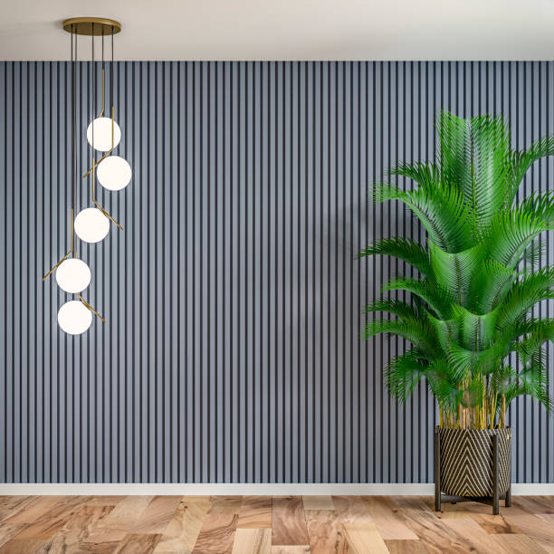 istock Empty luxury elegant room with pendant lights and potted plant 1309118941