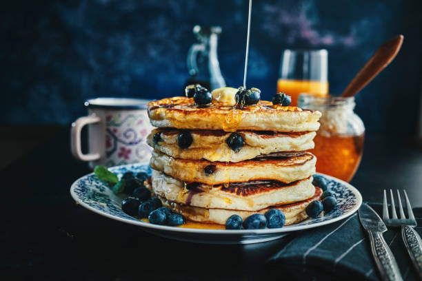 istock Stack of Blueberry Pancakes with Butter 1309121926
