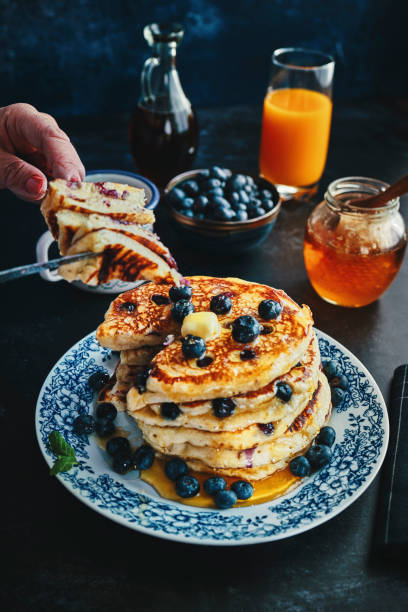 istock Stack of Blueberry Pancakes with Butter 1309121969