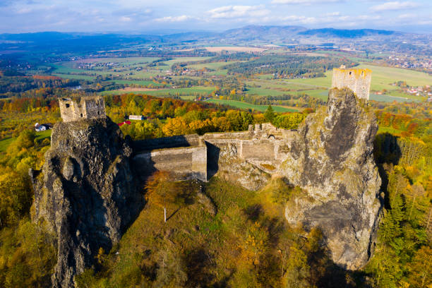 istock Above view of medieval castle Trosky. Czech Republic 1309123779