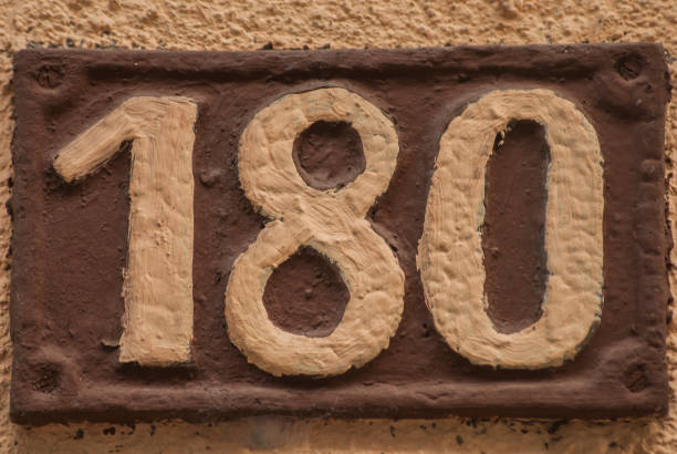 istock Old retro cast iron plate number 180 1309125448