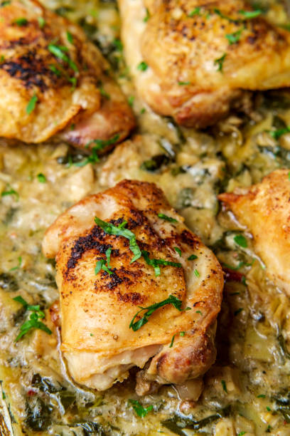 istock Spinach Artichoke Chicken Thighs 1309126915
