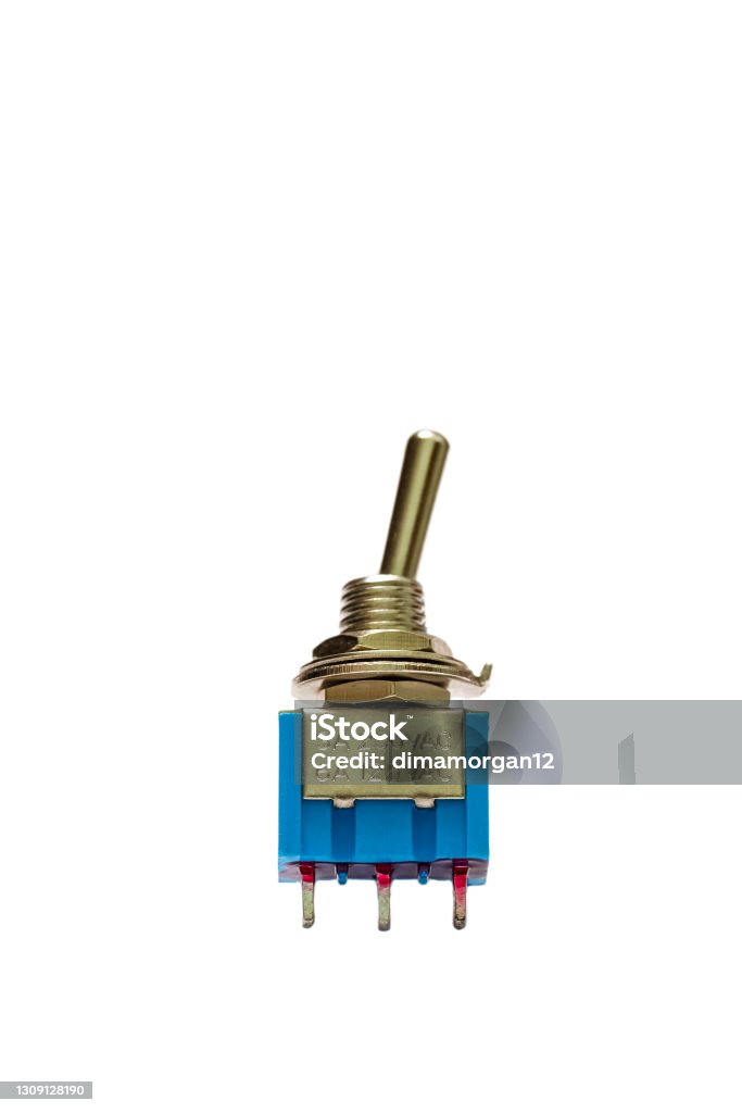 Closeup Image Of Twopositional Toggle Switch Placed On White Background ...