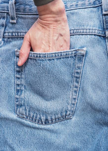 istock Blue jeans pocket with hand in the pocket 1309129357