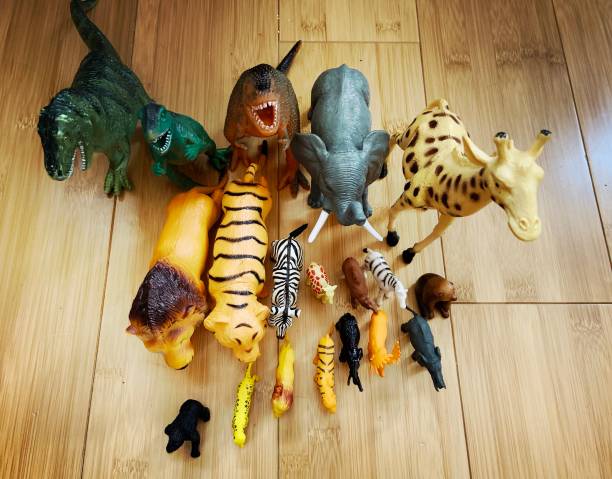 Wild Toy Animals on Floor