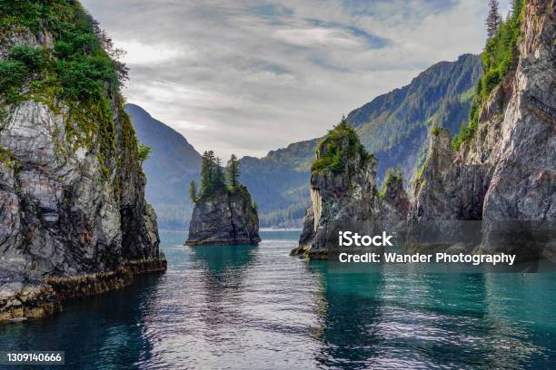 Spire Cove Stock Photo - Download Image Now - Alaska - US State, Landscape - Scenery, Kenai Fjords National Park
