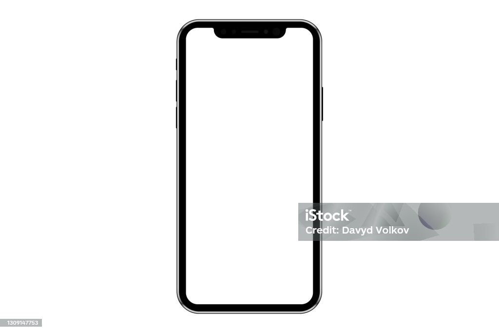 Realistic mobile phone mockup, template. Isolated stock vector Smartphone blank screen, phone mockup. Template for infographics or presentation UI design interface. Smart Phone stock vector