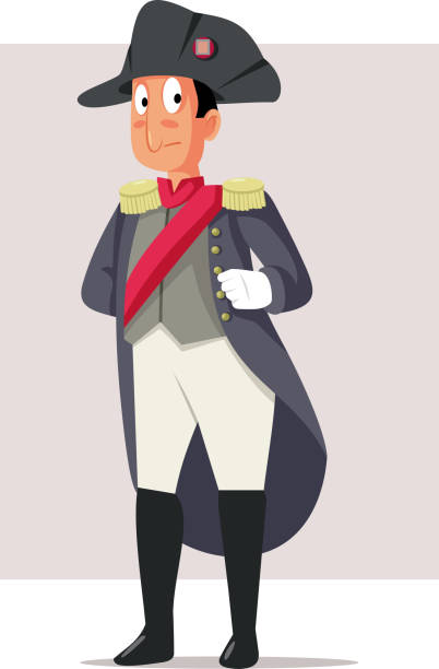 ilustrações, clipart, desenhos animados e ícones de ilustração de caricatura do vetor de napoleão bonaparte - napoleon bonaparte