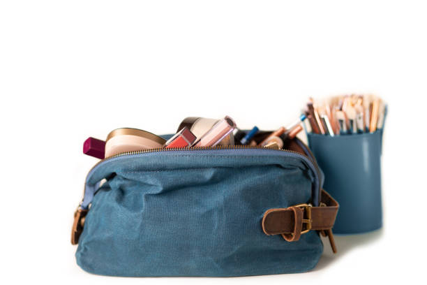 istock Kit of cosmetic itrms and makeup brushes 1309166659