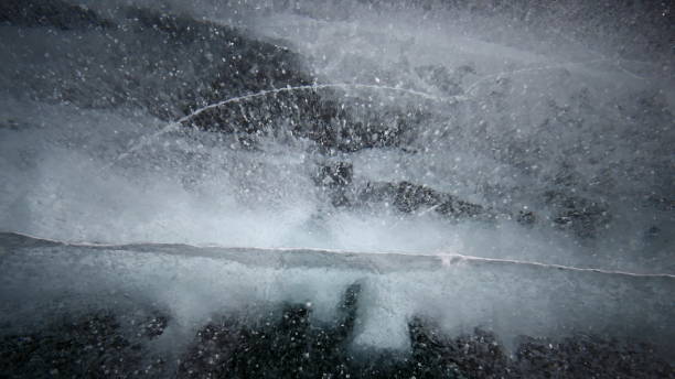 istock Ice on a frozen river in close-up 1309171655