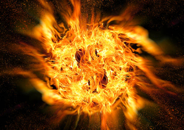 istock Abstract background of fire swirling in the dark 1309175970
