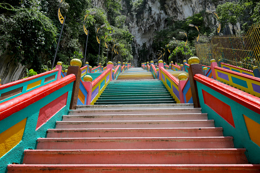 The colourful staircase at Batu Caves. Travelling to overseas is not an option since international borders are shut due to Covid-19 pandemic.