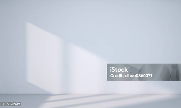 White Wall Shadow Stock Photo - Download Image Now - Backgrounds, Wall - Building Feature, White Color