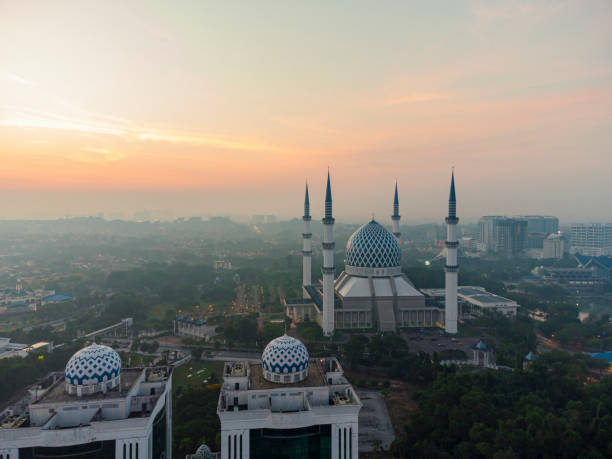 istock Shah Alam Blue Mosque aerial shots 1309199598