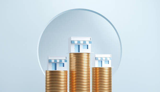 Franchise business growth with earning money, copy space.