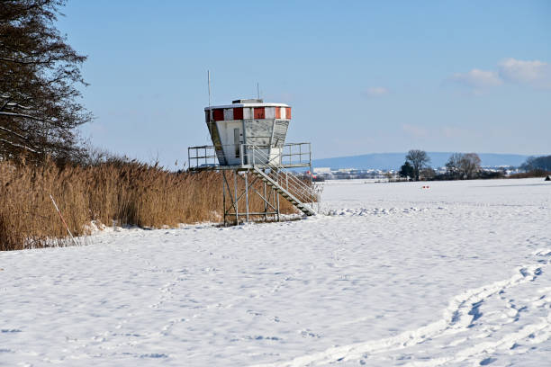 aeroporto di schwebheim vicino a schweinfurt in inverno - schweinfurth foto e immagini stock