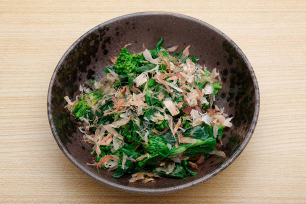istock Boiled rape buds. This is a Japanese dish called 
