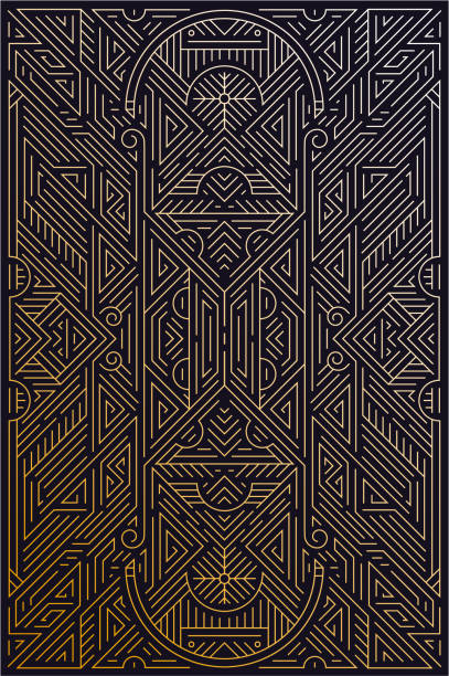 wektor abstrakcyjne złote tło z arabskimi motywami. art deco ślub, wzór imprezowy, geometryczne ornament. - 20s stock illustrations