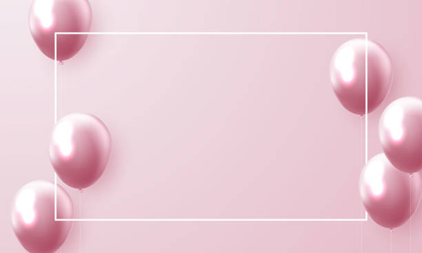 istock balloons pink celebration frame background. red confetti glitters for event and holiday poster. singles super sale 1309218152