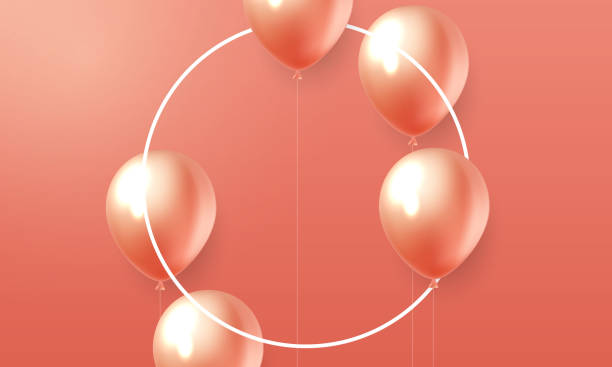 istock balloons orange concept design template holiday promotion, background Celebration Vector illustration. 1309218157