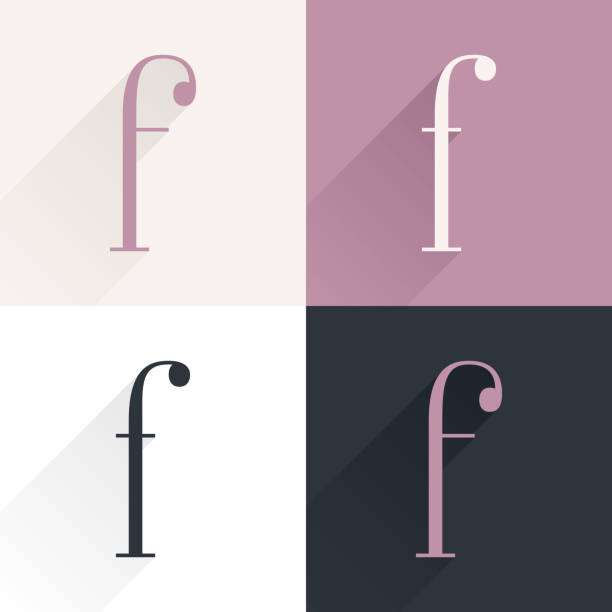 illustrazioni stock, clip art, cartoni animati e icone di tendenza di set di caratteri serif condensati della lettera f. - letter f immagine