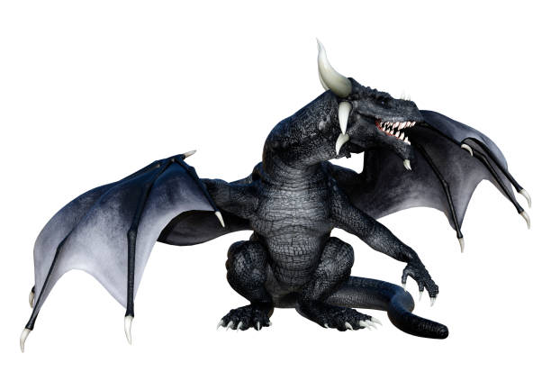 istock 3D illustration fantasy dragon on white 1309220117