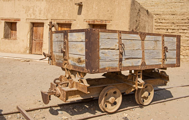 Old abandoned railway truck from a mine in egypt
