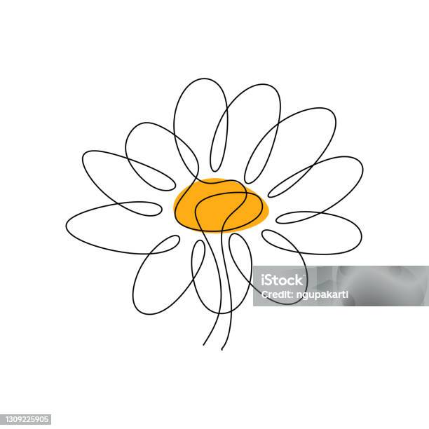 Ilustración de Un Dibujo De Una Sola Línea De Flor Margarita De Belleza Aislado Sobre Fondo Ilustración de Un Dibujo De Una Sola Línea De Flor Margarita De Belleza Aislado Sobre Fondo